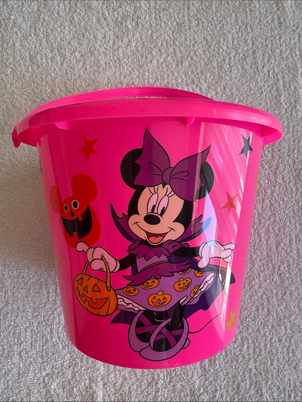 Disney Minnie Mouse Pink Trick-or-Treat Halloween Candy Bucket